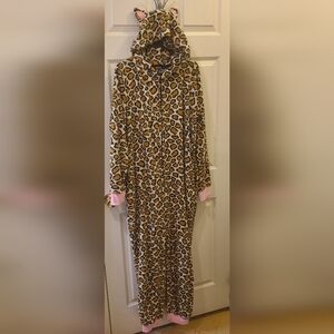 Leopard Print Onesie with Cat Ears